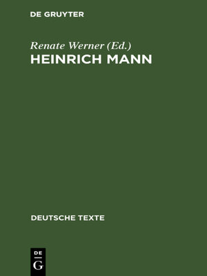 cover image of Heinrich Mann